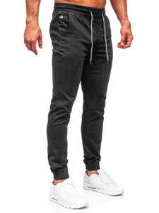 Pantaloni de jogging din material negru pentru bărbați de la Bolf KA6792