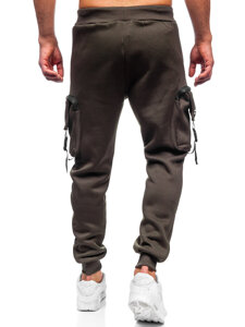 Pantaloni de jogging pentru bărbați izolați de culoare verde, pantaloni cargo, pantaloni de trening de la Bolf K23