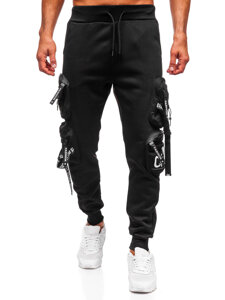 Pantaloni de jogging pentru bărbați izolați negri, pantaloni cargo, pantaloni de trening Bolf HSS350