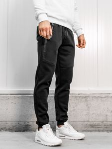 Pantaloni de trening bărbați negri Bolf JX8982