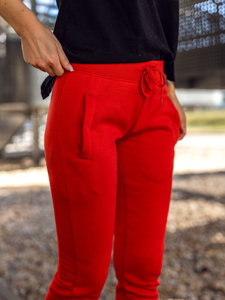 Pantaloni de trening dame roșu-deschis Bolf CK-01