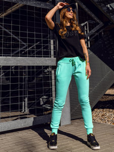 Pantaloni de trening dame verde-mentă Bolf CK-01