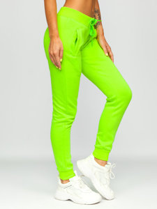 Pantaloni de trening dame verde-neon Bolf CK-01