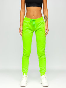 Pantaloni de trening dame verde-neon Bolf CK-01