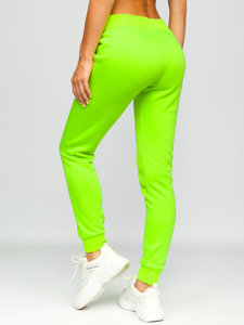 Pantaloni de trening dame verde-neon Bolf CK-01