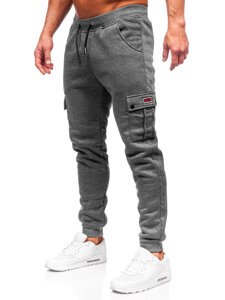 Pantaloni de trening joggers cargo gri Bolf HY-809