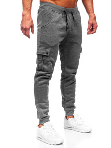 Pantaloni de trening joggers cargo gri Bolf HY-809