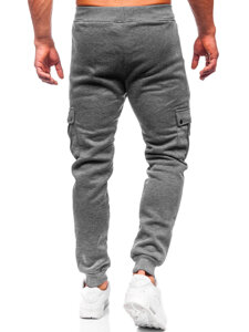 Pantaloni de trening joggers cargo gri Bolf HY-809