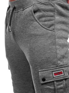 Pantaloni de trening joggers cargo gri Bolf HY-809