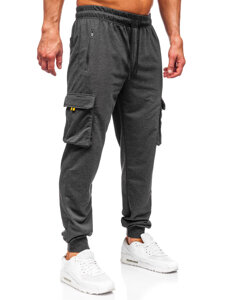 Pantaloni de trening joggers cargo gri-antracit Bolf JX6359