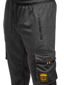 Pantaloni de trening joggers cargo gri-antracit Bolf JX6359