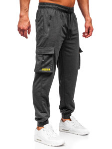 Pantaloni de trening joggers cargo gri-antracit Bolf JX6363