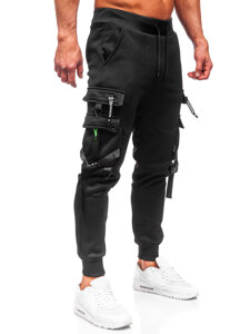 Pantaloni de trening joggers cargo negri Bolf HSS015