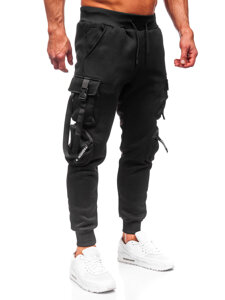 Pantaloni de trening joggers cargo negri Bolf HSS118