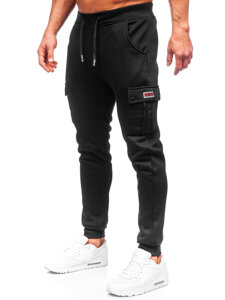 Pantaloni de trening joggers cargo negri Bolf HY-809