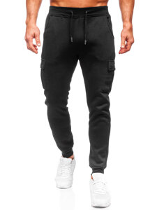 Pantaloni de trening joggers cargo negri Bolf HY-809