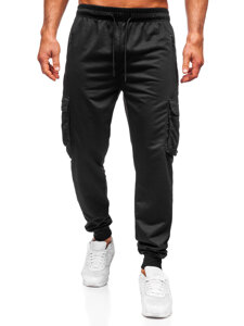 Pantaloni de trening joggers cargo negri Bolf JX6360