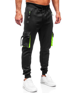 Pantaloni de trening  negri cargo joggers Bolf 8K1116