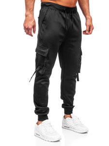 Pantaloni de trening negri cargo joggers Bolf 8K1118