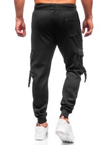 Pantaloni de trening negri cargo joggers Bolf 8K1118