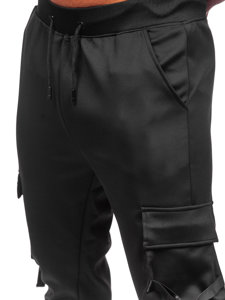 Pantaloni de trening negri cargo joggers Bolf 8K1118