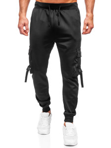 Pantaloni de trening negri cargo joggers Bolf 8K1118