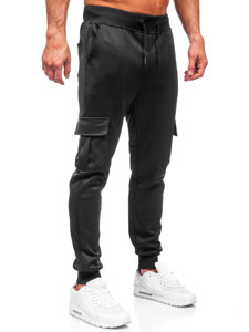 Pantaloni de trening negri cargo joggers Bolf 8K1130