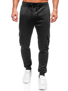 Pantaloni de trening negri cargo joggers Bolf 8K1130