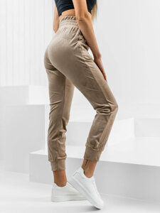 Pantaloni de trening velur bej dame Bolf W7685