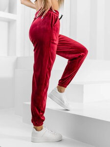 Pantaloni de trening velur bordo dame Bolf HL241