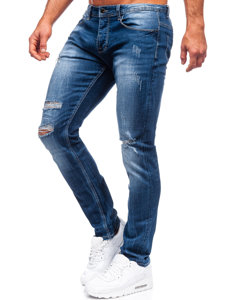 Pantaloni din denim pentru bărbați, albastru marin, cu ajustare normală Bolf MP002B