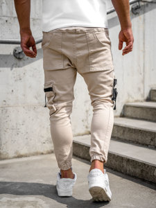 Pantaloni joggers cargo bej Bolf 6685