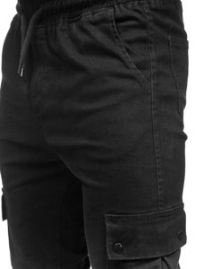 Pantaloni joggers cargo negri Bolf 0858