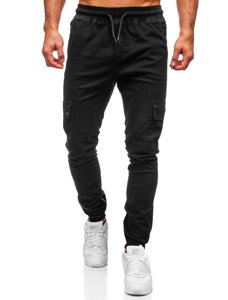 Pantaloni joggers cargo negri Bolf 0858