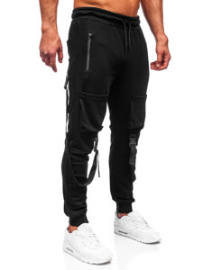 Pantaloni joggers cargo negri Bolf 6581