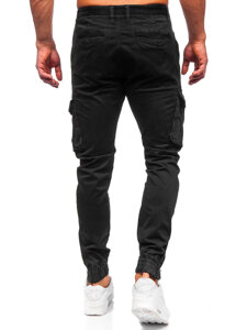 Pantaloni joggers cargo negri Bolf 77322