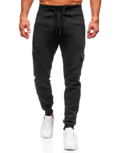 Pantaloni joggers cargo negri Bolf JX326