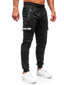 Pantaloni joggers cargo negri Bolf JX5063