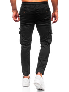 Pantaloni joggers cargo negri Bolf MP0201N