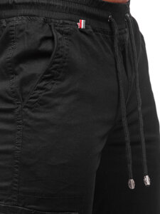 Pantaloni joggers cargo negri Bolf MP0201N