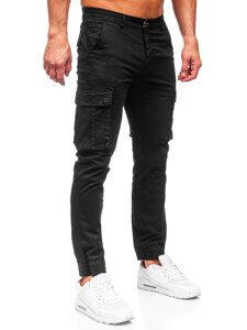 Pantaloni joggers cargo negri Bolf MP0202N