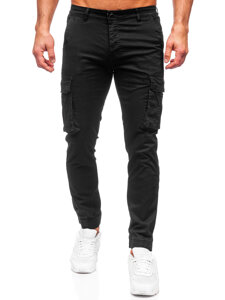 Pantaloni joggers cargo negri Bolf MP0202N