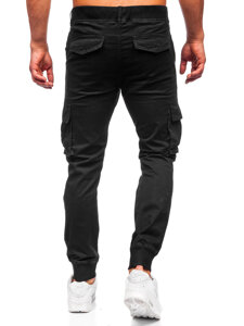 Pantaloni joggers cargo negri Bolf MP0208N