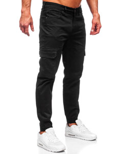 Pantaloni joggers cargo negri Bolf S201