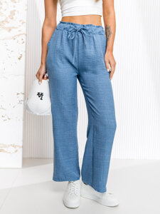 Pantaloni largi albastru-aprins dame Bolf W7966