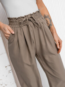 Pantaloni largi bej dame Bolf W7865