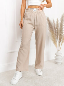 Pantaloni largi bej dame Bolf W7961