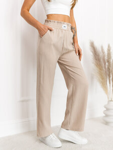 Pantaloni largi bej dame Bolf W7961