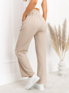 Pantaloni largi bej dame Bolf W7961