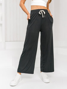 Pantaloni largi negri dame Bolf W7955